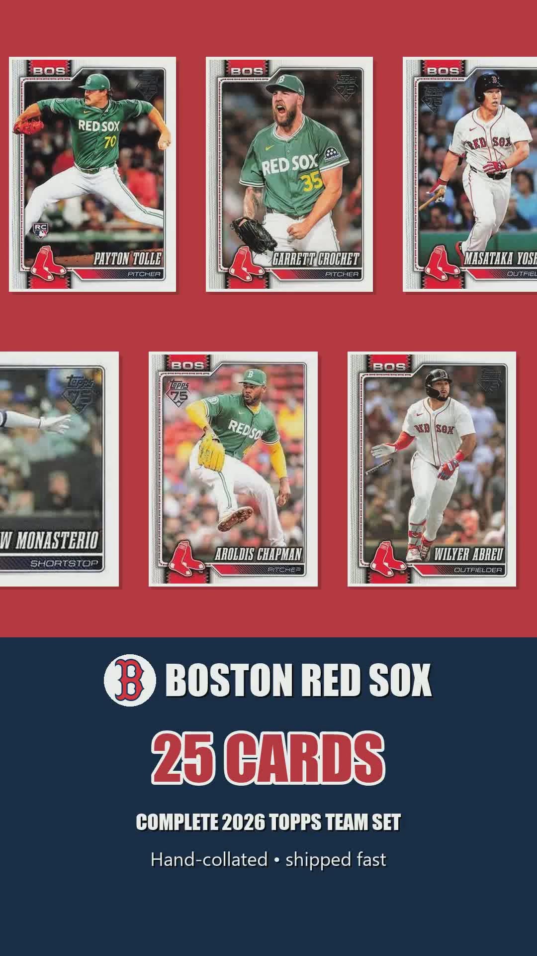 Boston Red Sox 2026 Topps Series 1 & 2 team set reel
