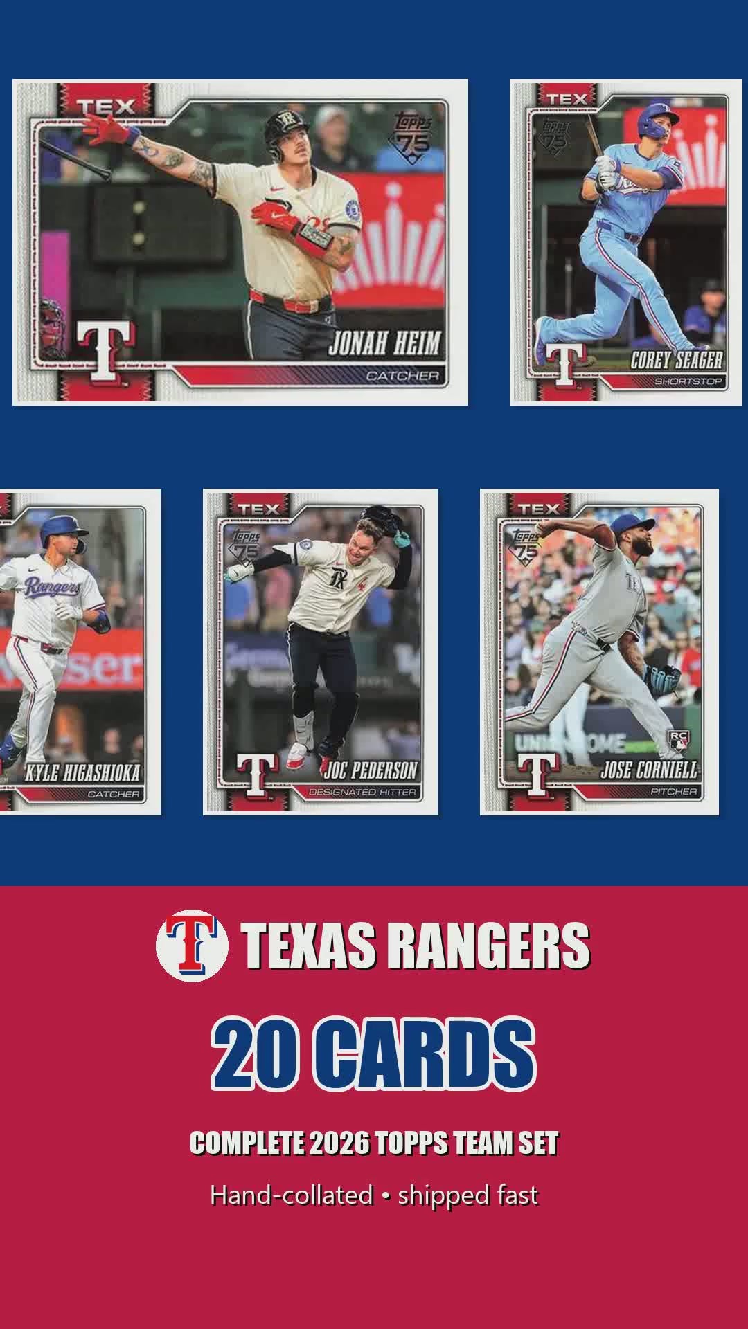 Texas Rangers 2026 Topps Series 1 & 2 team set reel