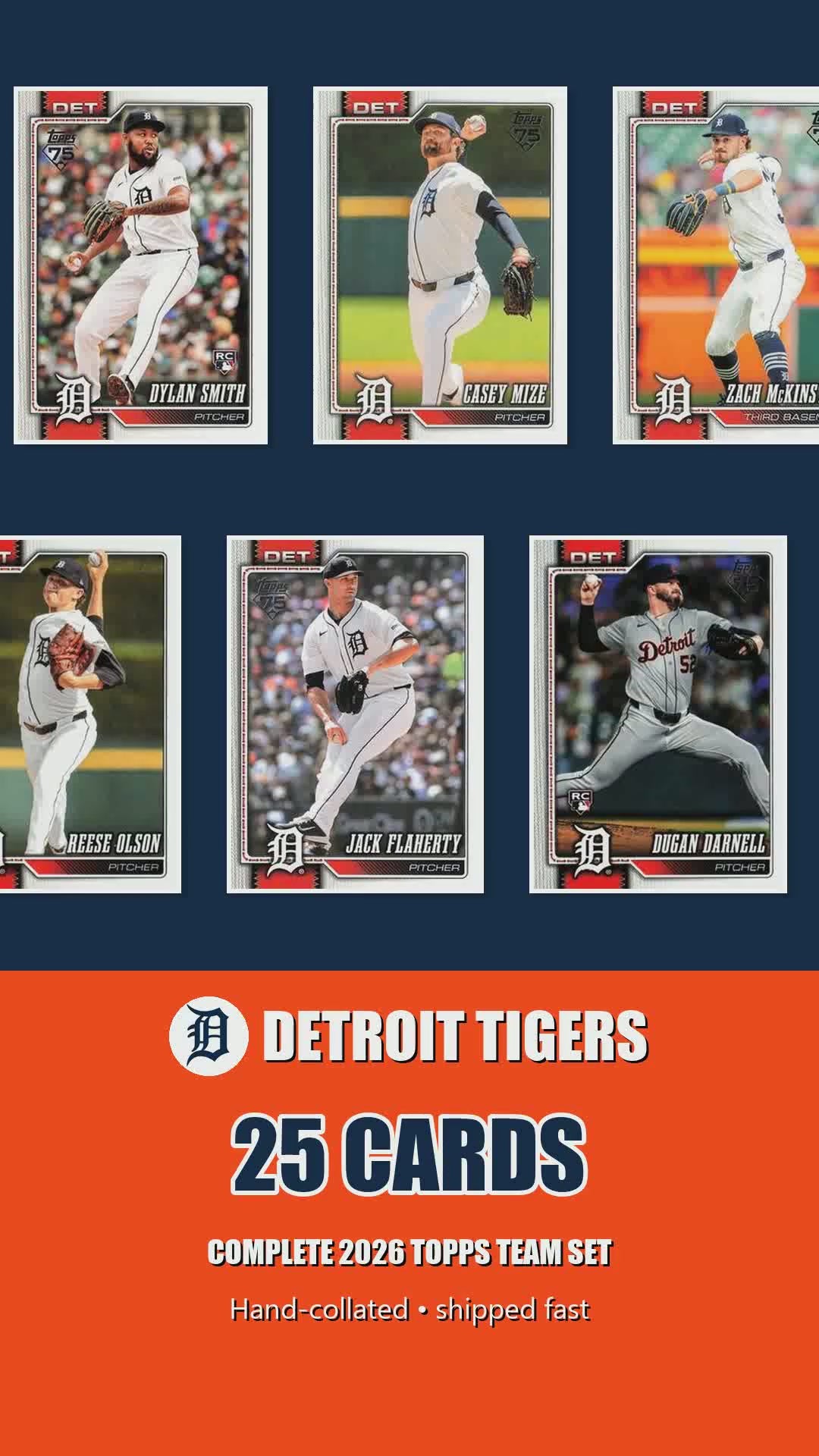 Detroit Tigers 2026 Topps Series 1 & 2 team set reel