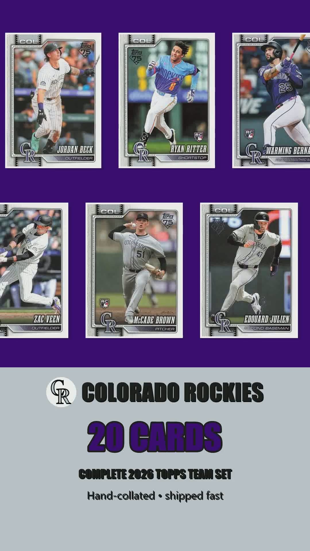 Colorado Rockies 2026 Topps Series 1 & 2 team set reel