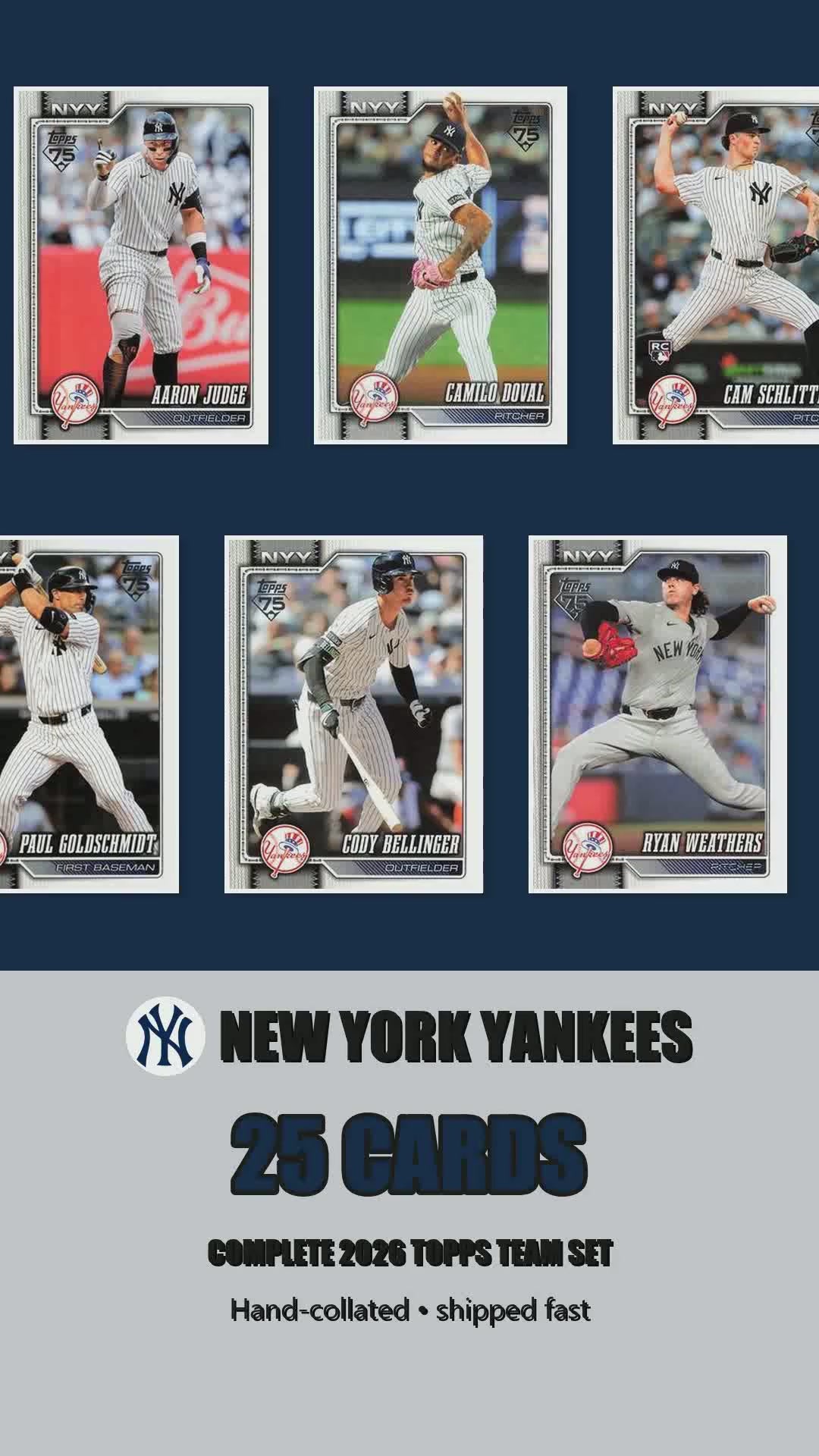 New York Yankees 2026 Topps Series 1 & 2 team set reel