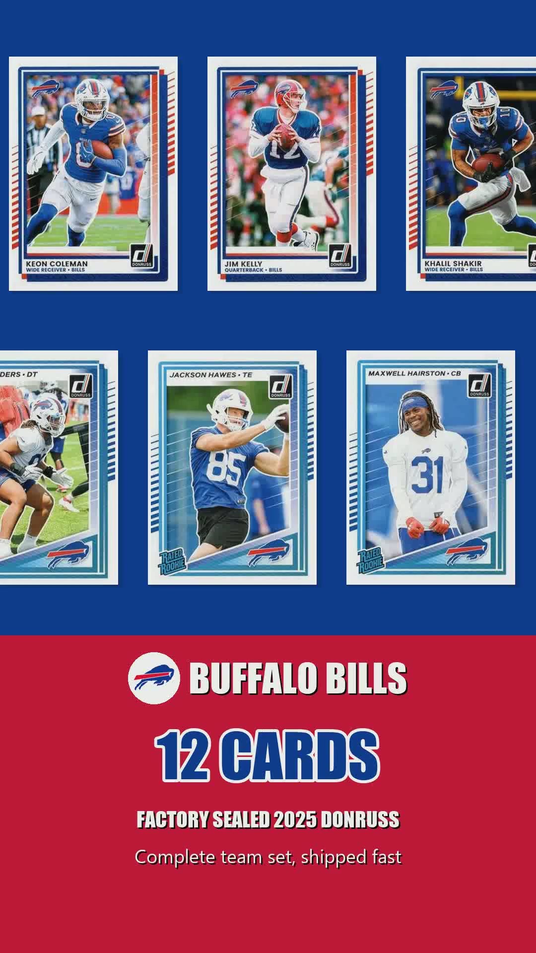 Buffalo Bills 2025 Donruss factory-sealed team set reel