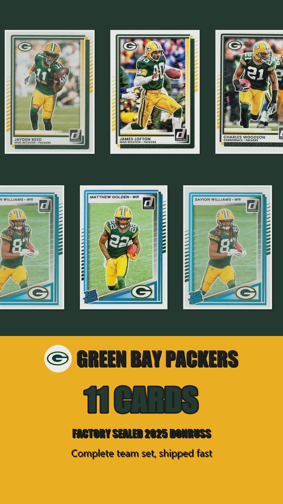 Green Bay Packers 2025 Donruss factory-sealed team set reel