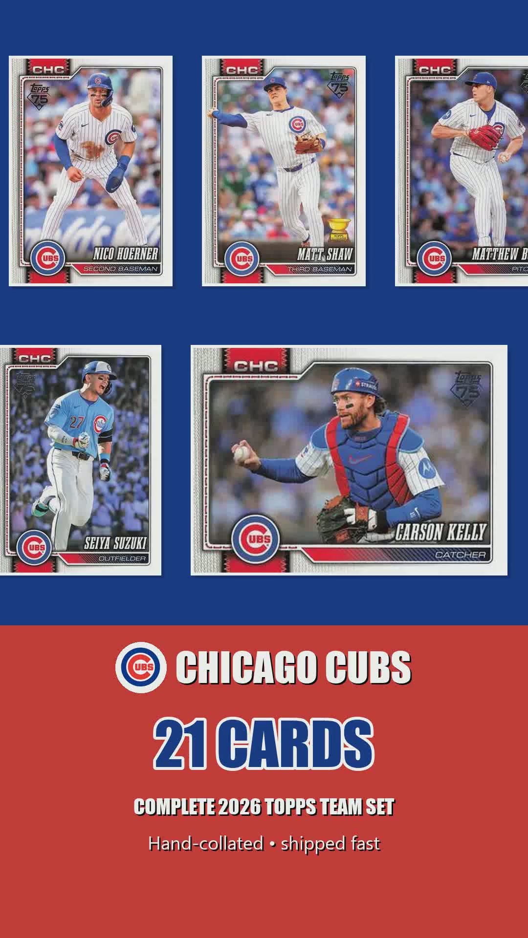 Chicago Cubs 2026 Topps Series 1 & 2 team set reel