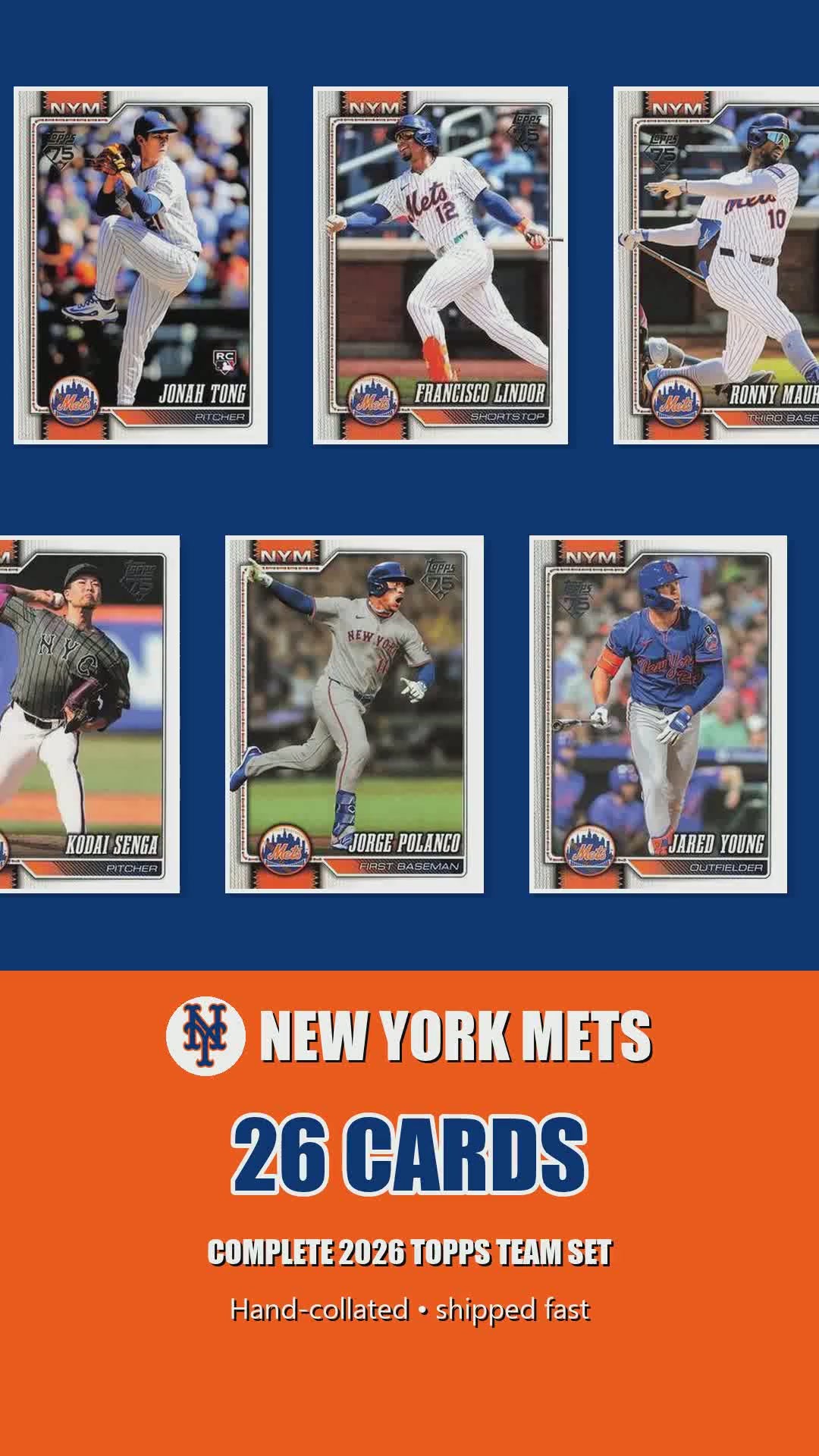 New York Mets 2026 Topps Series 1 & 2 team set reel