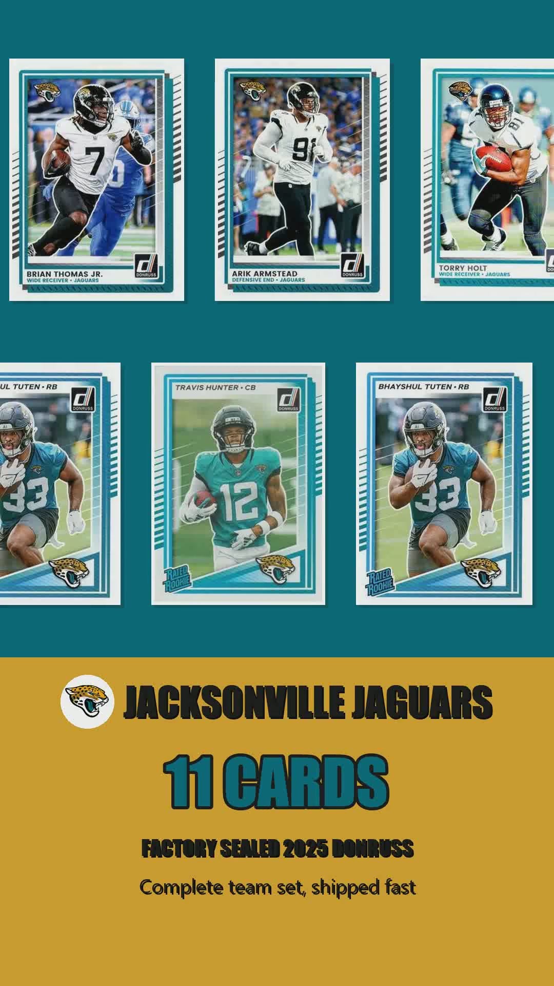 Jacksonville Jaguars 2025 Donruss factory-sealed team set reel