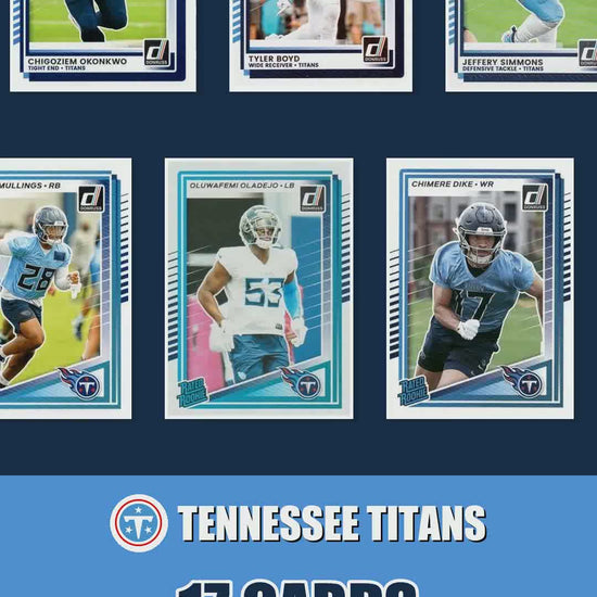 Tennessee Titans 2025 Donruss factory-sealed team set reel