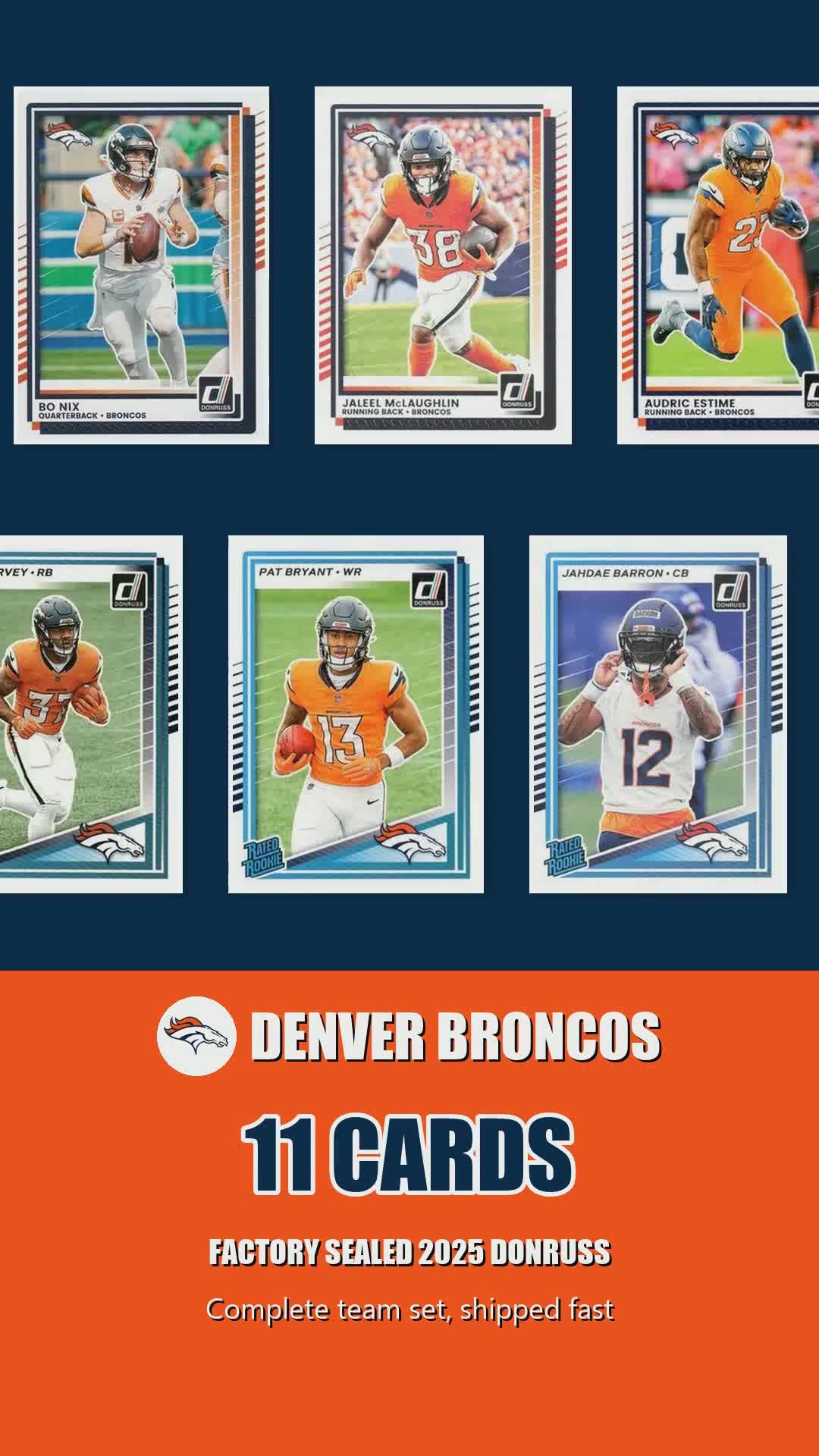 Denver Broncos 2025 Donruss factory-sealed team set reel