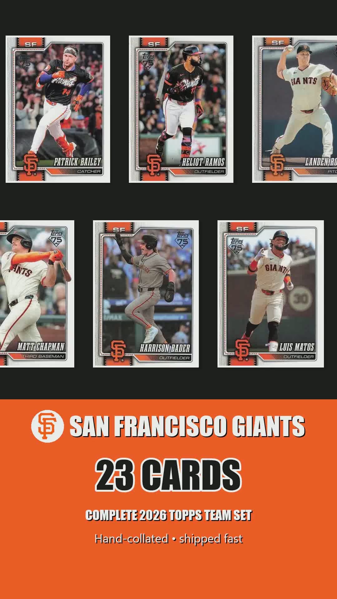 San Francisco Giants 2026 Topps Series 1 & 2 team set reel