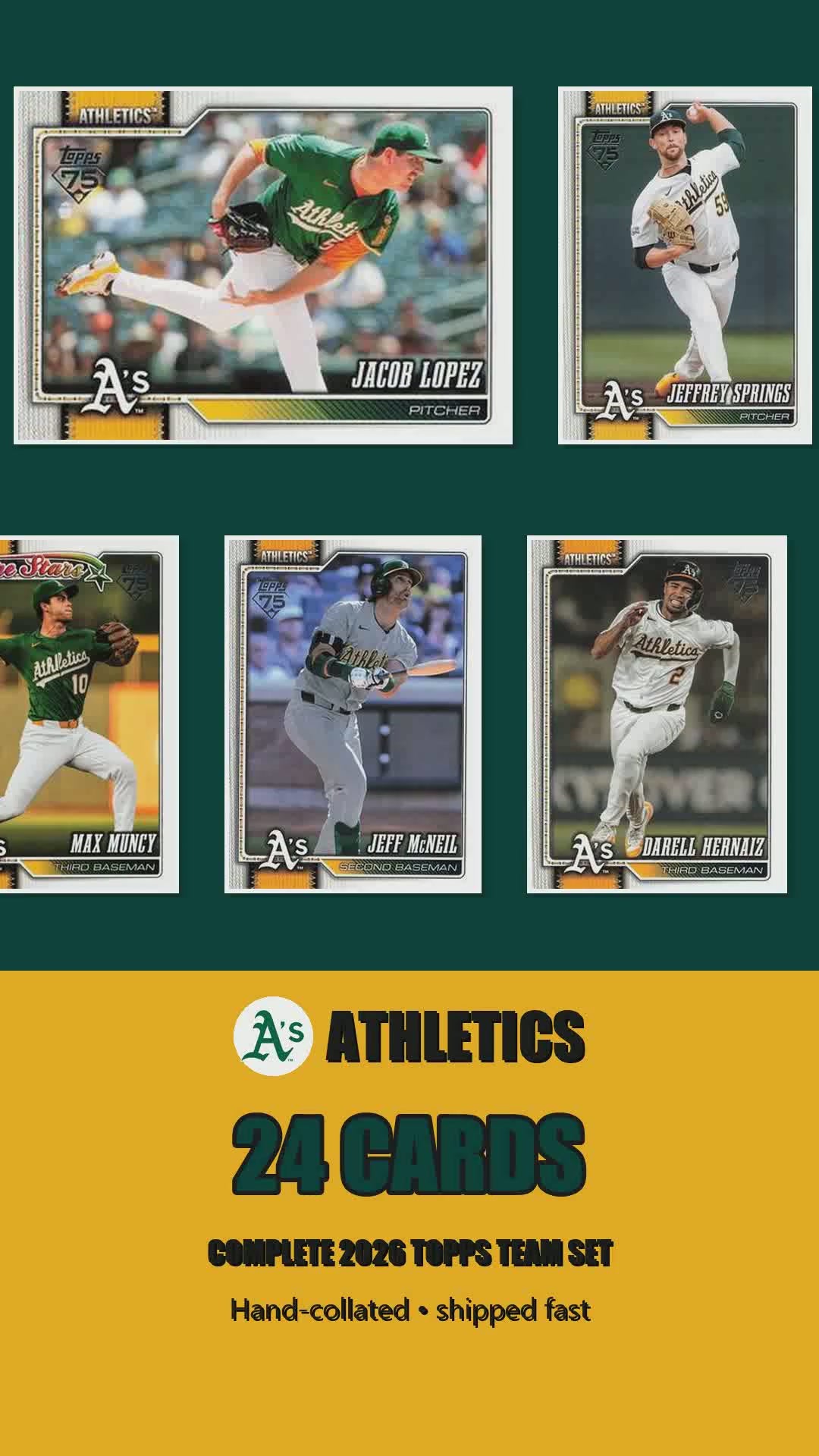 Athletics 2026 Topps Series 1 & 2 team set reel