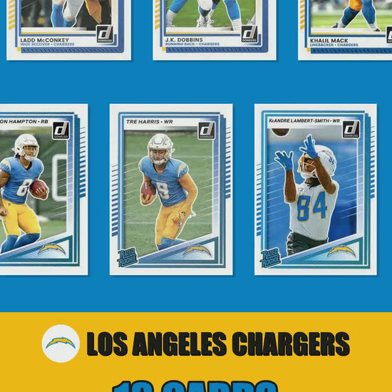 Los Angeles Chargers 2025 Donruss factory-sealed team set reel