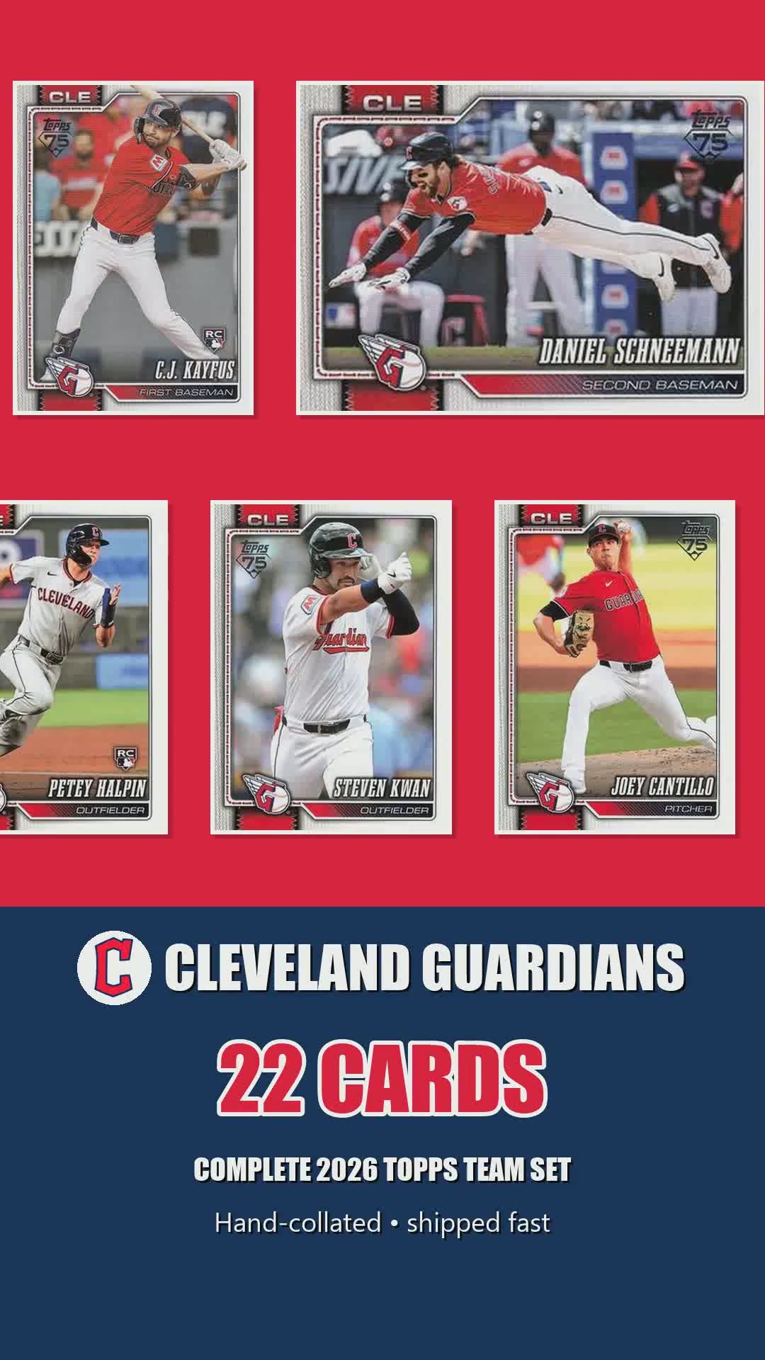 Cleveland Guardians 2026 Topps Series 1 & 2 team set reel