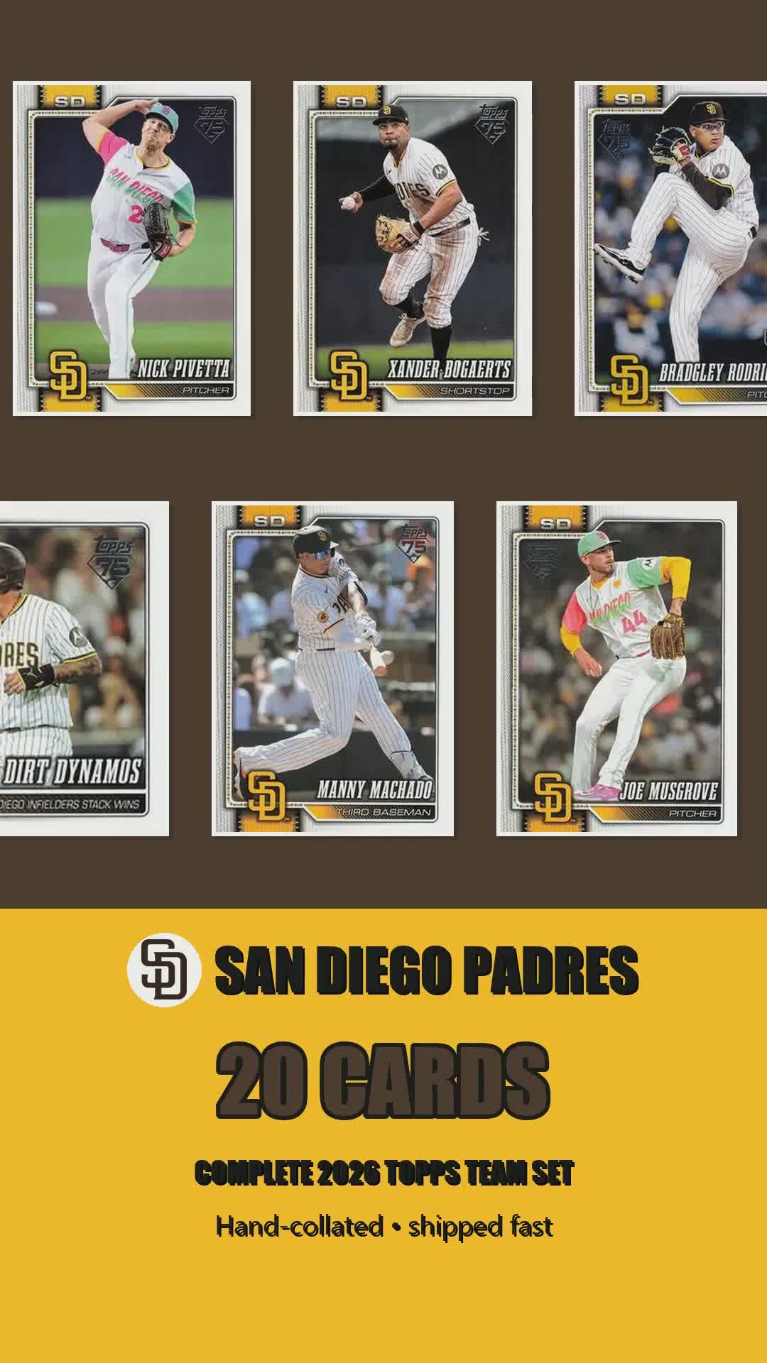 San Diego Padres 2026 Topps Series 1 & 2 team set reel