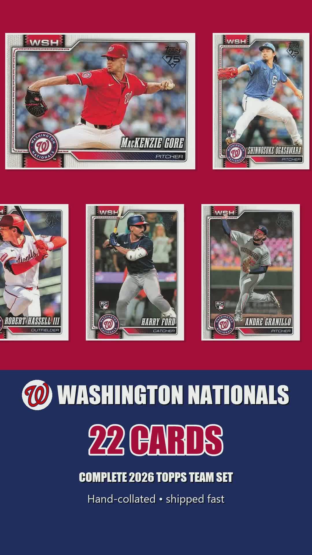 Washington Nationals 2026 Topps Series 1 & 2 team set reel