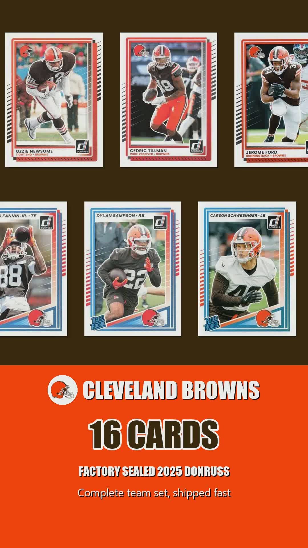Cleveland Browns 2025 Donruss factory-sealed team set reel
