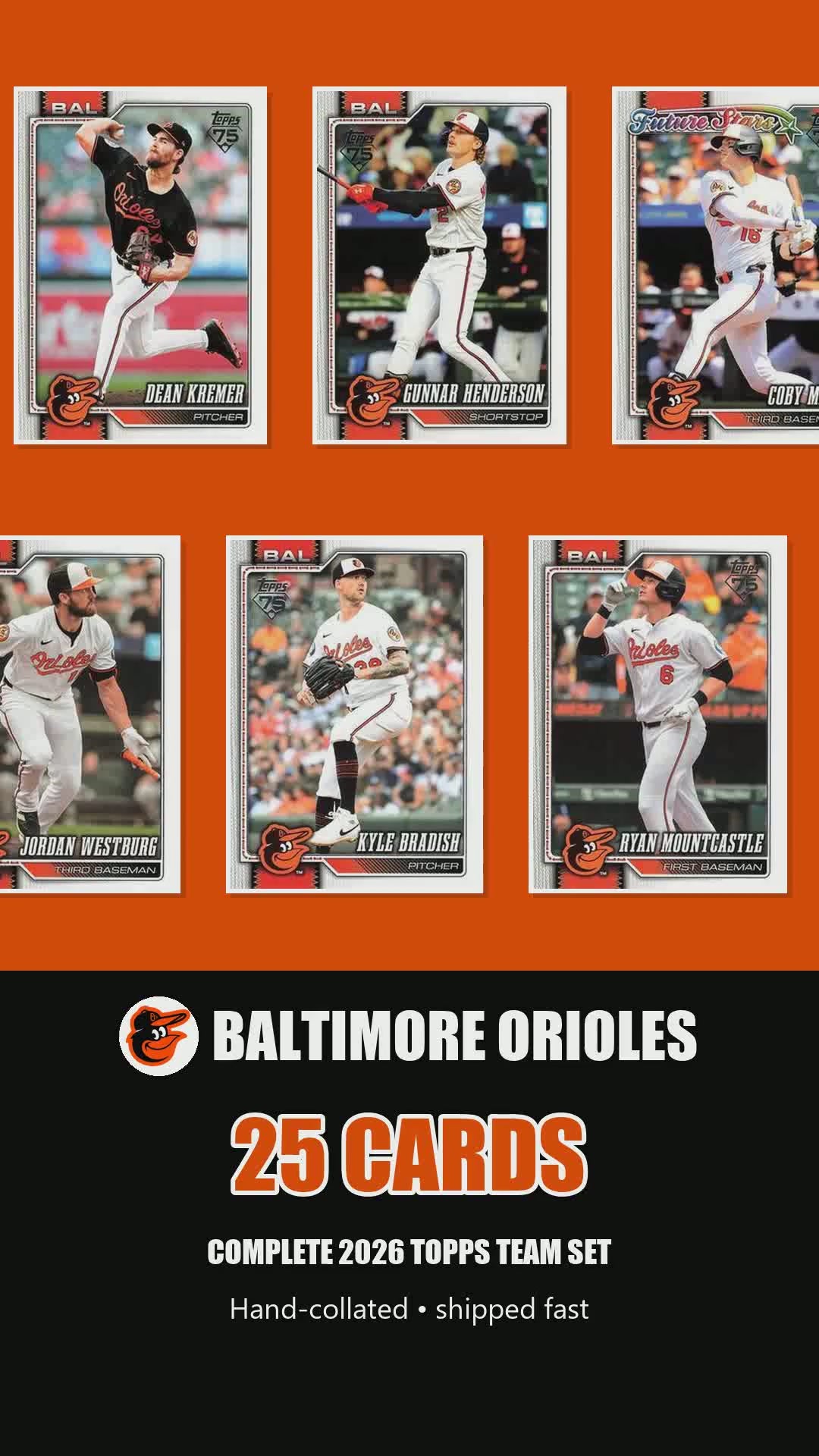 Baltimore Orioles 2026 Topps Series 1 & 2 team set reel