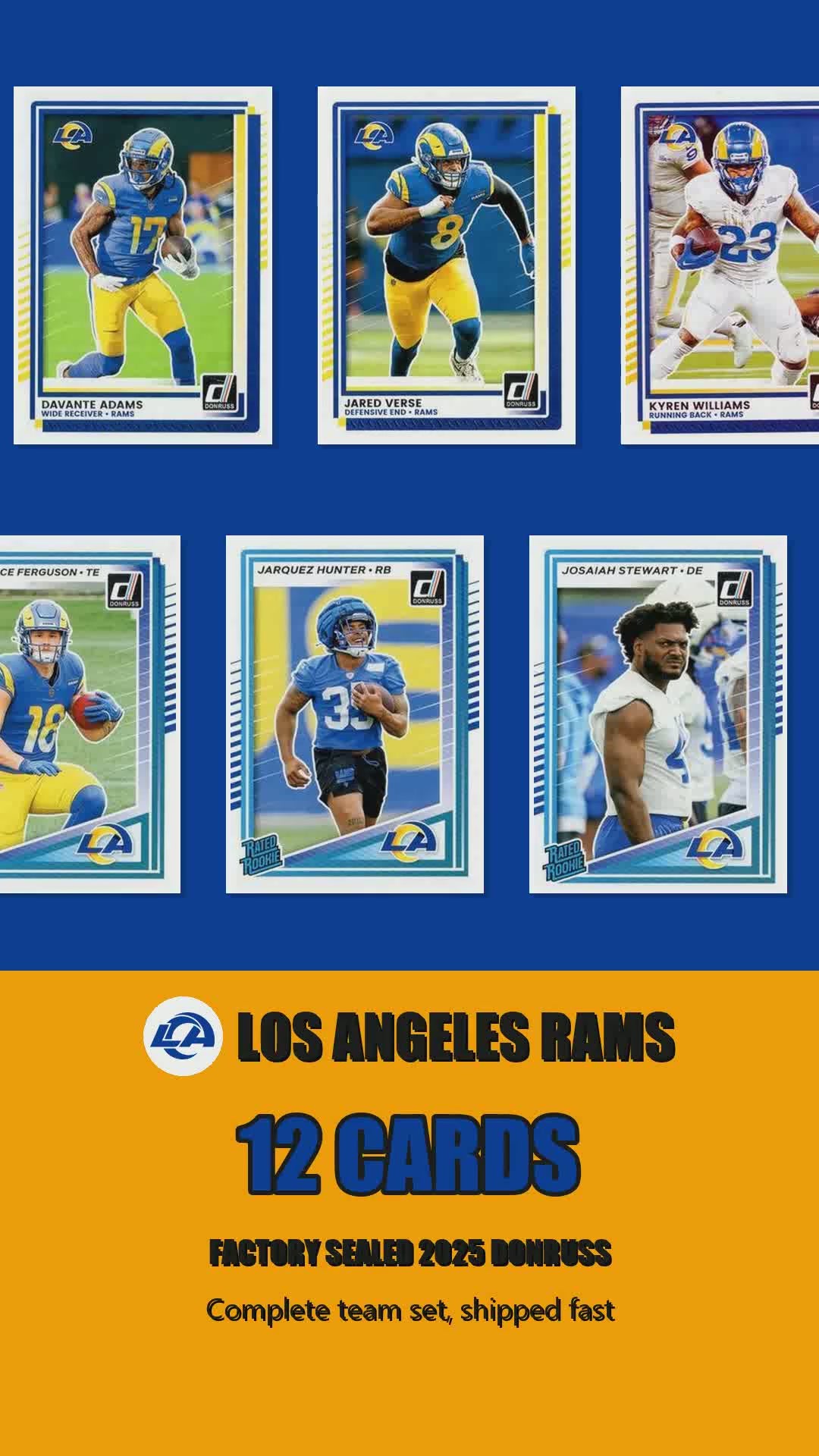 Los Angeles Rams 2025 Donruss factory-sealed team set reel
