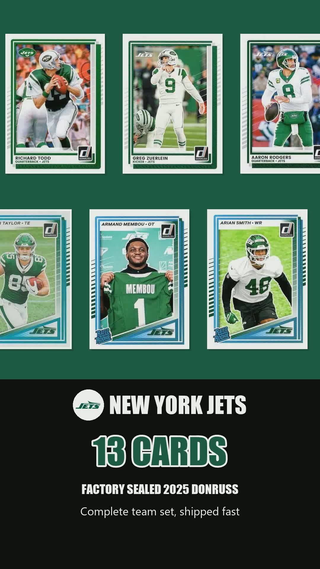 New York Jets 2025 Donruss factory-sealed team set reel