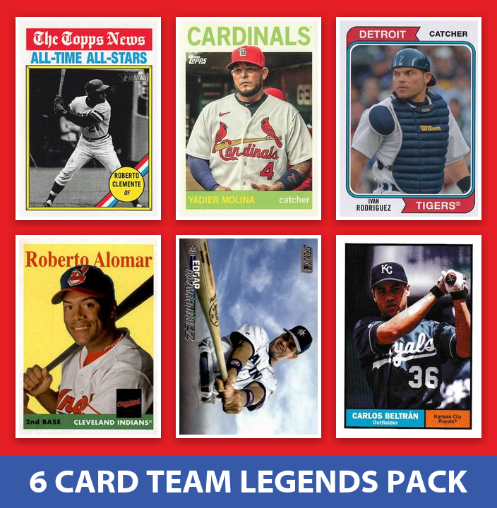 Puerto Rico 6 Card MLB Legends Pack 2024 2023 Topps Bowman Clemente Molina Pudge