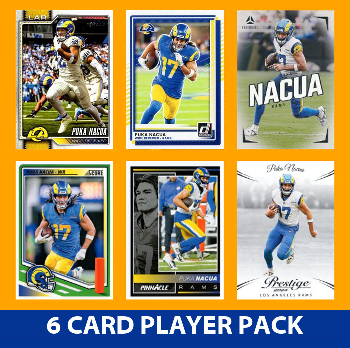 Puka Nacua 6 Card Player Pack  2024 2025 Donruss Panini Score Los Angeles Rams
