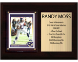Randy Moss Minnesota Vikings Hall of Fame Stats Plaque 6x8 1 Card Prizm, Donruss, Score 2024 2025 2026