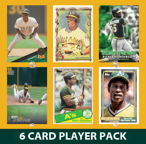 Rickey Henderson Oakland A’s 6 Card Legend Pack Topps Bowman 2025 2024 2023