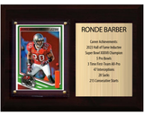 Ronde Barber Tampa Bay Buccaneers Hall of Fame Stats Plaque 6x8 1 Card Prizm, Donruss, Score 2024 2025 2026