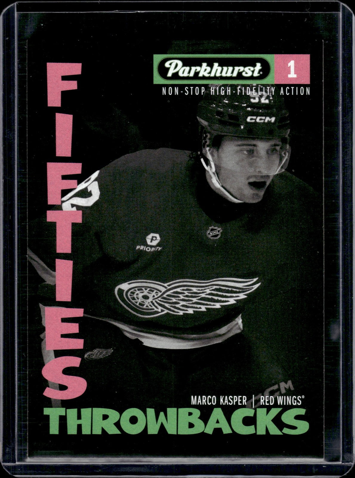 2025-26 UD Parkhurst Fifties Throwbacks Marco Kasper #FT-6 - Detroit Red Wings