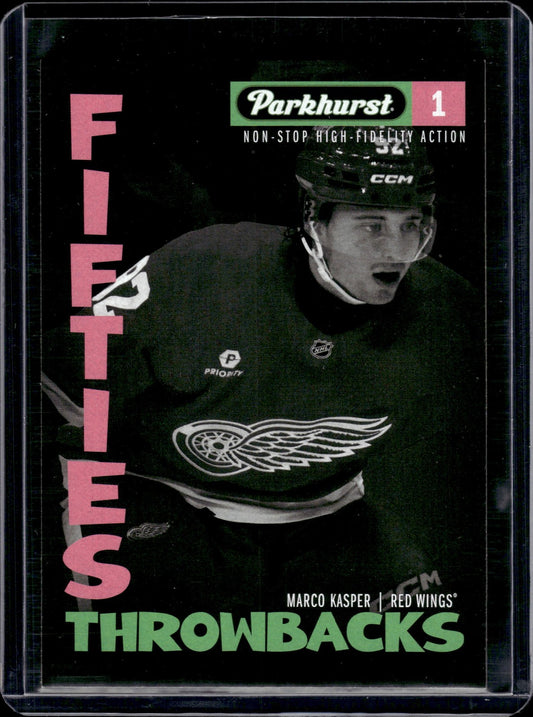 2025-26 UD Parkhurst Fifties Throwbacks Marco Kasper #FT-6 - Detroit Red Wings