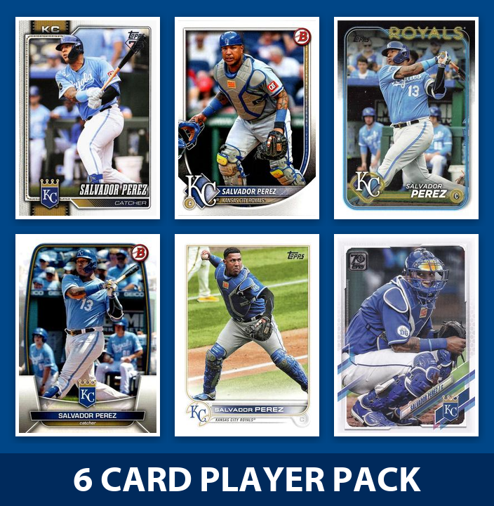 Salvador Perez 6 Card Player Pack 2026 2025 2024 Topps Bowman Kansas City Royals