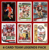 San Francisco 49ers 6 Card Legends Pack Donruss Topps Panini Rice Montana