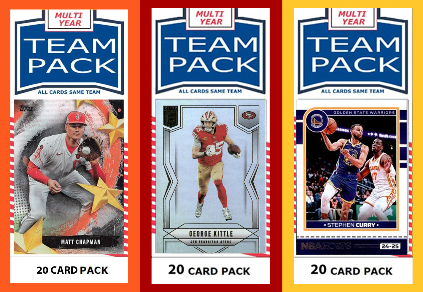San Francisco City Team Pack 49ers Giants Warriors 2024 2026 2025 Steph Curry Kittle Chapman plaque