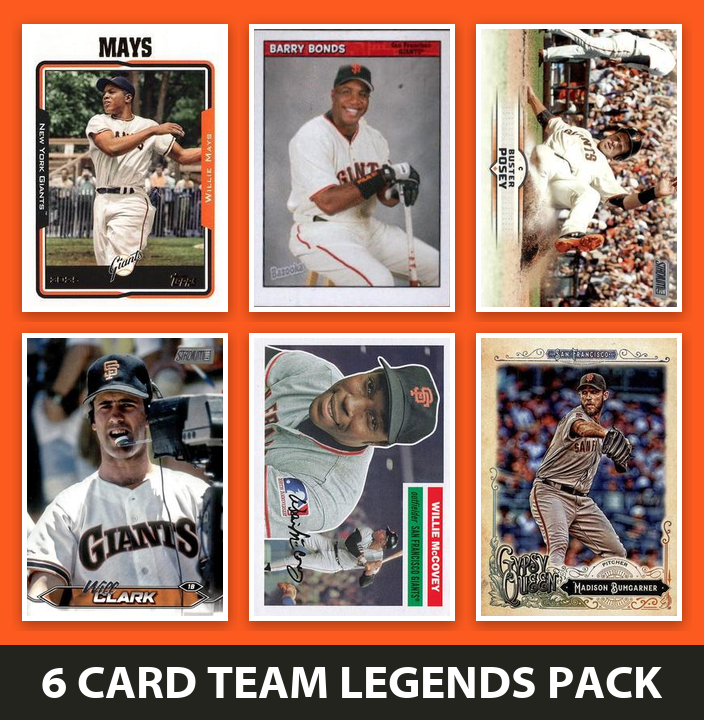 San Francisco Giants Legends Baseball Fan Bundle - 2026 Topps Series 1 & 2 Team Set + 6 Card Legends Pack