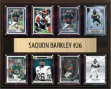 Saquon Barkley Philadelphia Eagles Fan Gift Plaque 12x15 8 Cards Prizm, Donruss, Score 2024 2025 2026