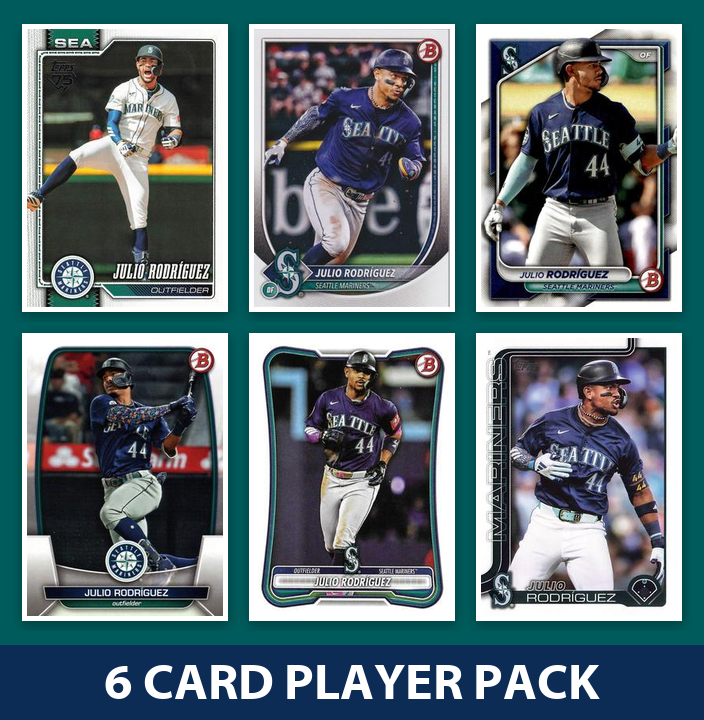 Julio Rodríguez Seattle Mariners Baseball Fan Bundle - 2026 Topps Series 1 & 2 Team Set + 6 Card Player Pack