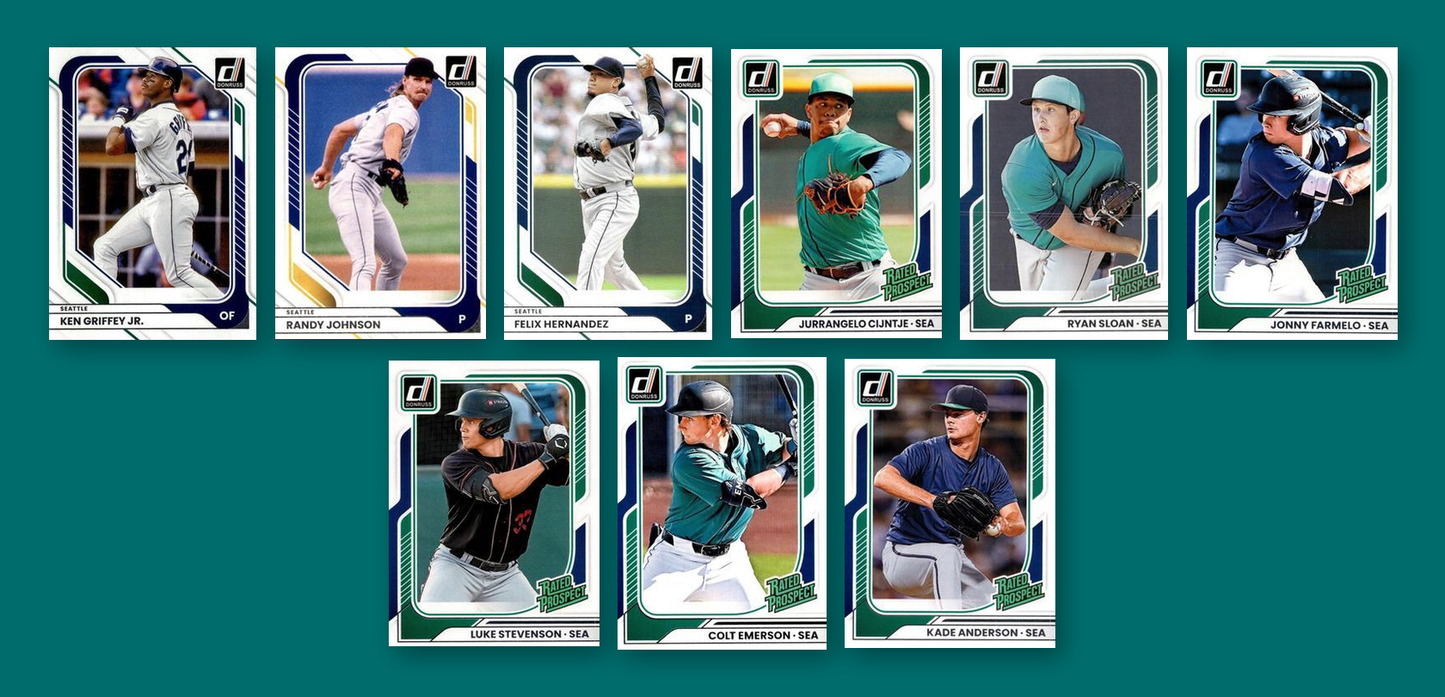 2026 Donruss Baseball Team Set 9 Cards Seattle Mariners Griffey Anderson