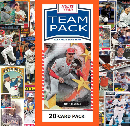 20 Card Multiyear Team Pack San Francisco Giants 2024 2023 2025 Matt Chapman Topps Stadium Club Archives Chrome Heritage Bowman