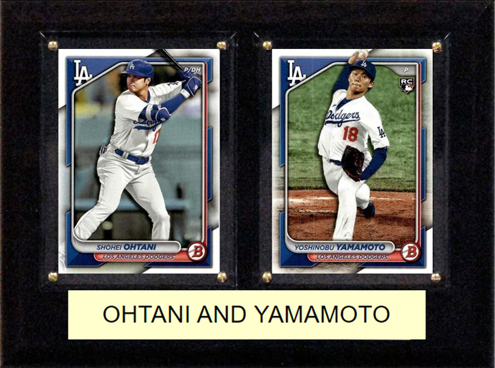 Shohei Ohtani Yoshinobu Yamamoto LA Dodgers 2024 Bowman Plaque hand-collated team set