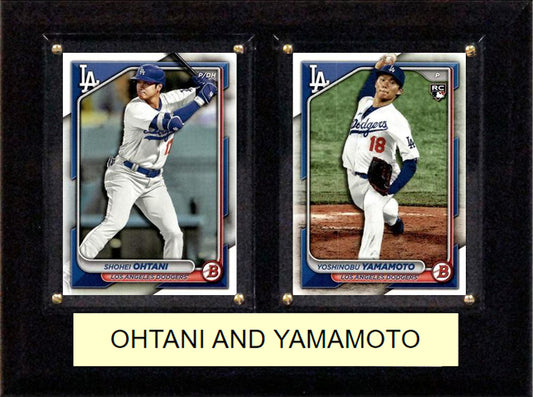 Shohei Ohtani Yoshinobu Yamamoto LA Dodgers 2024 Bowman Plaque hand-collated team set