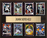 Juan Soto New York Mets Fan Gift Plaque 12x15 8 Cards Topps, Bowman 2024 2025 2026