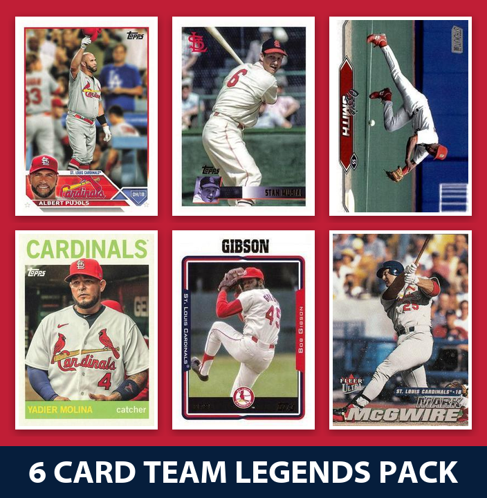St. Louis Cardinals 6 Card Legends Pack Topps Bowman Pujols Musial McGwire