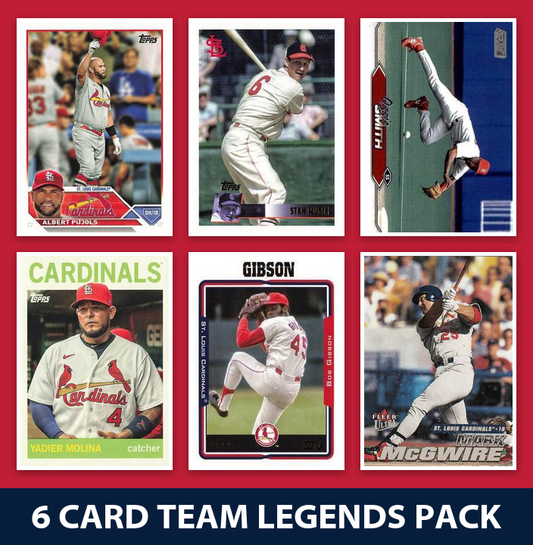 St. Louis Cardinals 6 Card Legends Pack Topps Bowman Pujols Musial McGwire