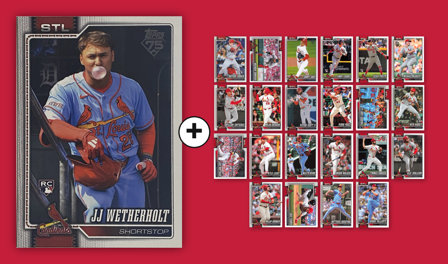 2026 Topps St. Louis Cardinals Team Set + JJ Wetherholt Exclusive Rookie #698 (23 Cards)