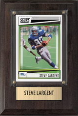 Steve Largent Seattle Seahawks Hall of Fame Fan Gift Plaque 4x6 1 Card Prizm, Donruss, Score 2024 2025 2026