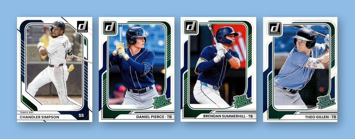 2026 Donruss Baseball Team Set 4 Cards Tampa Bay Rays Simpson Pierce