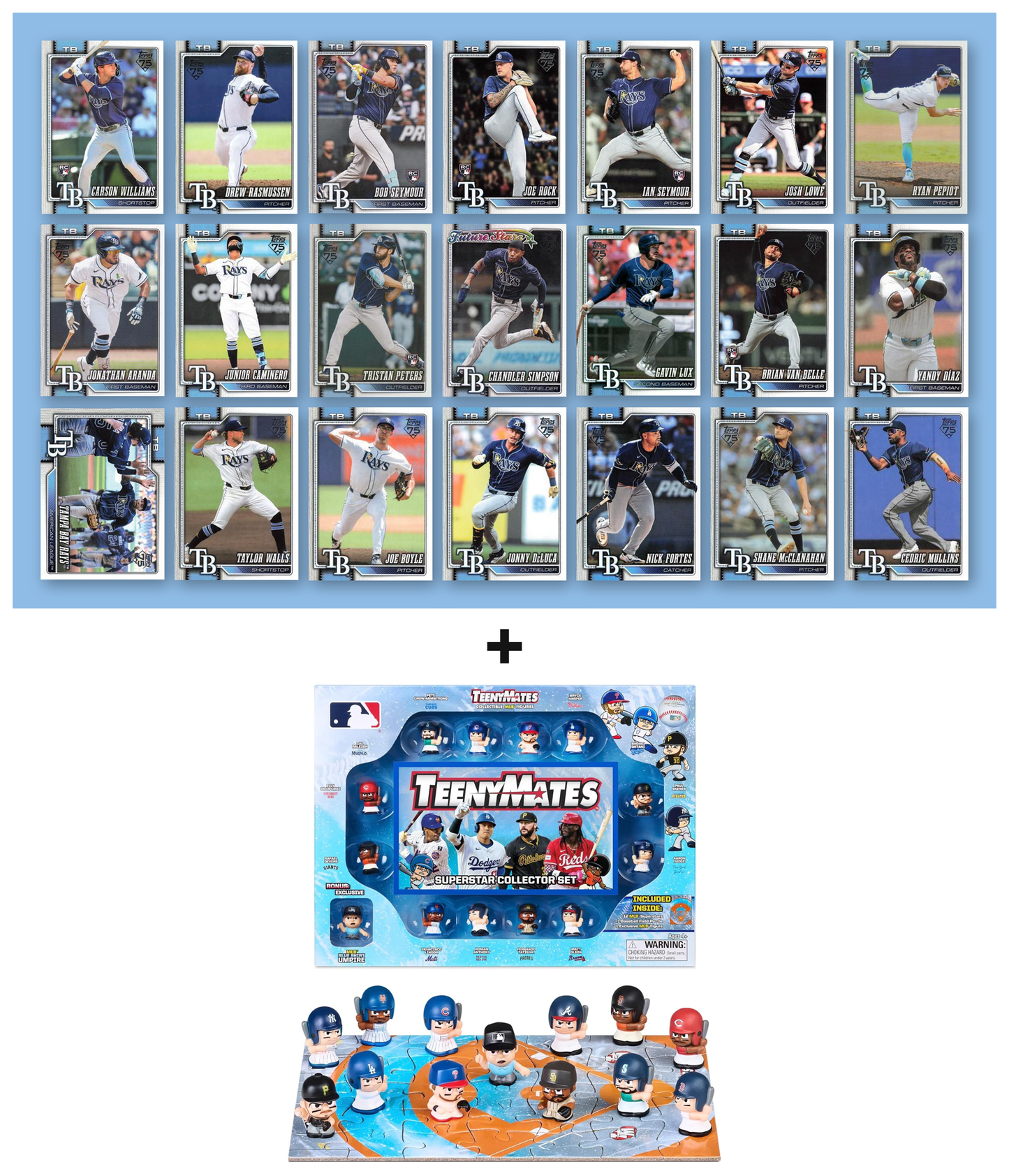 MLB TeenyMates Figures Gift Set + 2026 Topps Series 1 & 2 Team Set of Your Choice Judge Ohtani Skenes