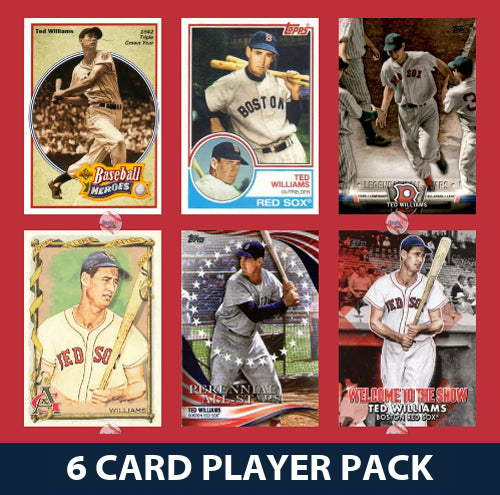 Ted Williams Boston Red Sox 6 Card Legend Pack Topps Bowman 2025 2024 2023