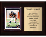 Terrell Davis Denver Broncos Hall of Fame Stats Plaque 6x8 1 Card Prizm, Donruss, Score 2024 2025 2026