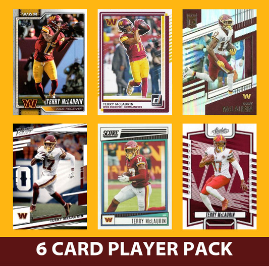 Terry McLaurin 6 Card Player Pack 2023 2024 2025 Donruss Panini Score Washington Commanders