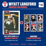 Wyatt Langford Texas Rangers Baseball Fan Bundle - 2026 Topps Series 1 & 2 Team Set + 6 Card Player Pack